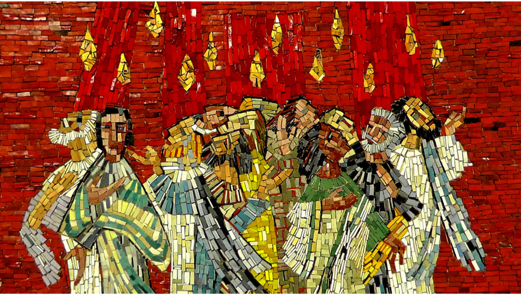 Mosaic illustration of pentecost